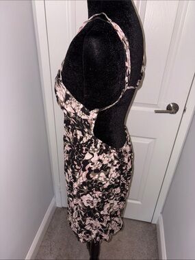 Free People Black and Pink Floral Slip Dress